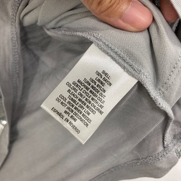 New INC International Concepts size 2X Gray Sequins Stretch Knit Top Festival - Picture 6 of 8